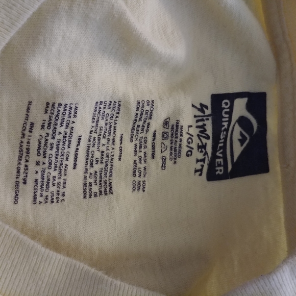Quiksilver Slim Fit Yellow and Black Tee T11 - Picture 7 of 7